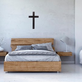 Zerodeko Catholic Wooden Wall Cross, Wall Hanging Crucifix Cross Art Craft Hanging Jesus Cross Rustic Holy Cross for Christian Accent Church Chapel Altar Wall Decoration