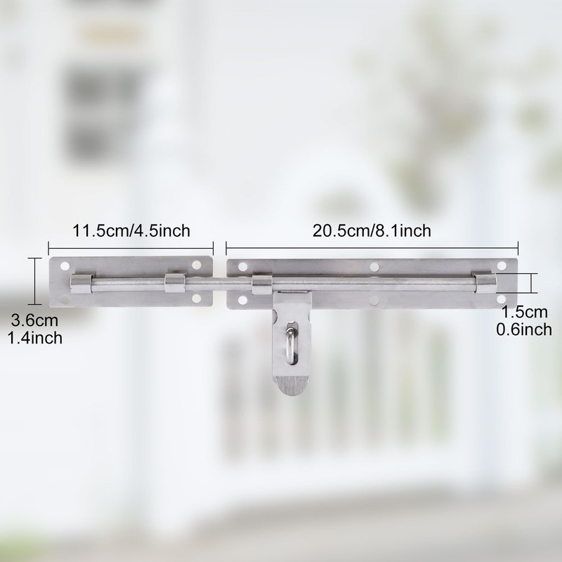 ASelected 2 Pcs Gate Bolt Lock 14 in(355Mm) Heavy Duty