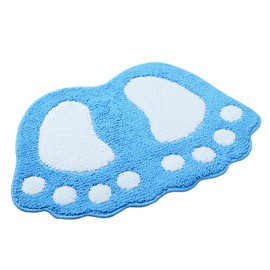 ele ELEOPTION Non-Slip Bath Mat, Super Water Absorbent Shower Mat, Soft Comfortable Bathroom Mat, Machine washable Bath Rug for Bathroom, Bedroom, Living Room (88x58cm, Blue)