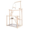 3 Tiers Wooden Parrots Rack Bird Playing Stand Freestanding Pet