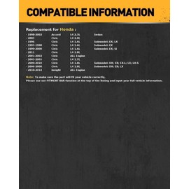 KAC - Premium Ceramic Front Brake Pads for Honda 2006-2011 Civic 1.8L, Honda 1998-2002 Accord 2.3L, Honda 2003-2005 Civic 1.7L, 2001-2002 Civic, 1996-2000 Civic 1.6L,2010-2014 Insight,2003 Civic 2.0L