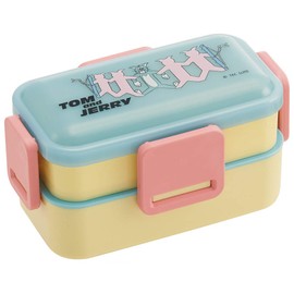 Skater PFLW4AG Ag+ Silver Ion, Antibacterial, Fluffy, Dome-Shaped Lid, 2-Tier Lunch Box, 20.3 fl oz (600 ml), Tom & Jerry Art