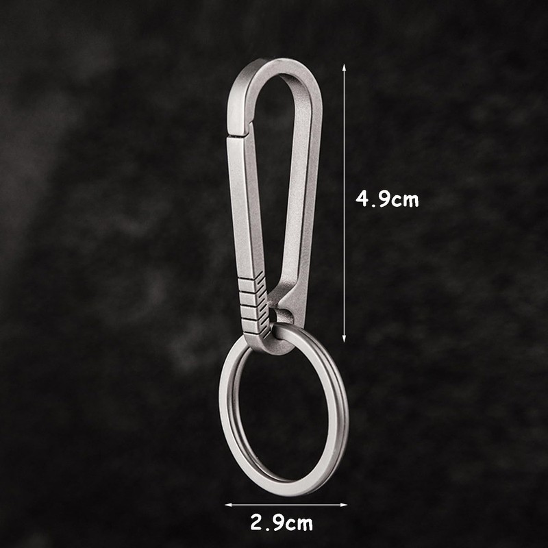 luckaide Titanium Carabiner, Small Carabiner Hook with Key Ring, Mini