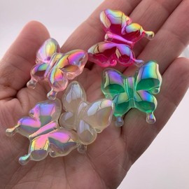 Unique style acrylic 5Pk Mix color for Beadable Pens - Perfect for Office Stationery:_Clear Flower