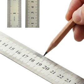 Regla Metalica 30cm 12 pulgadas Acero Inoxidable Escolar Oficina Taller Industria Gran Precision Uso Rudo Alta Durabilidad Pleteado 1pz               