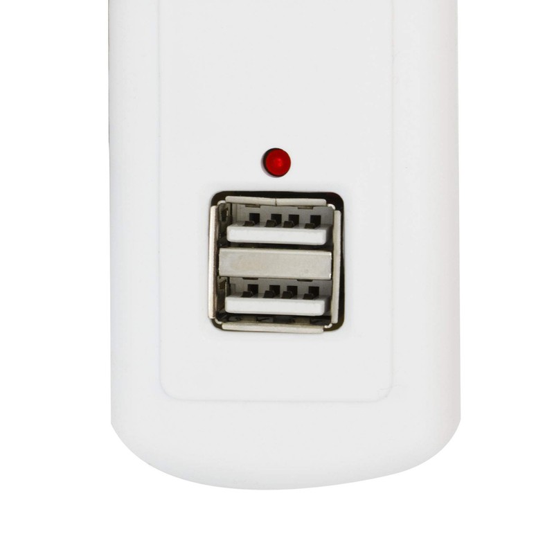 FUSSION ACUSTIC Multicontacto 4 Entradas con 2 Puertos USB Blanco