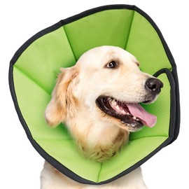 Soft Dog Cone After Surgery: Comfortable Dog Cones Collar for Stop Licking Biting - Adjustable Elizabethan Collar for Dogs fit for Small Medium Large Dogs (Green, L)