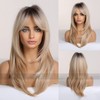 Blonde Wig Women's 60 cm Long Natural Synthetic High Temperature
