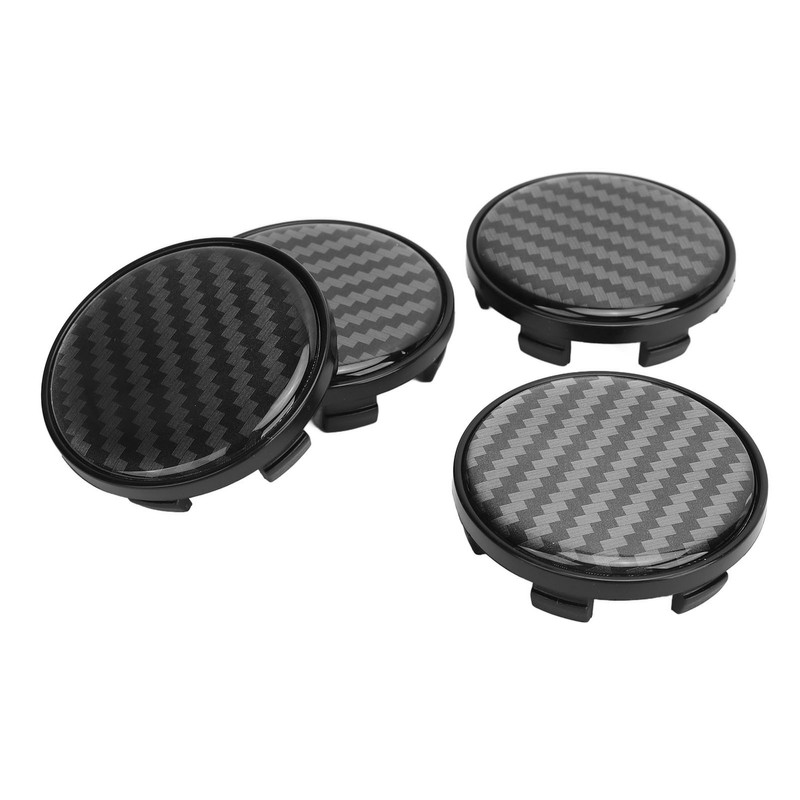 4pcs Wheel Center Caps Plastic Universal Carbon Fiber Style Center