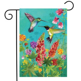 Briarwood Lane Hummingbird Greeting Spring Garden Flag Floral Birds 12.5" x 18"