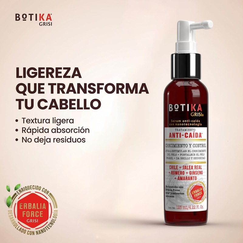Botika Grisi - Serum Anti-Caída con Nanotecnología, Chile, Ginseng, 125