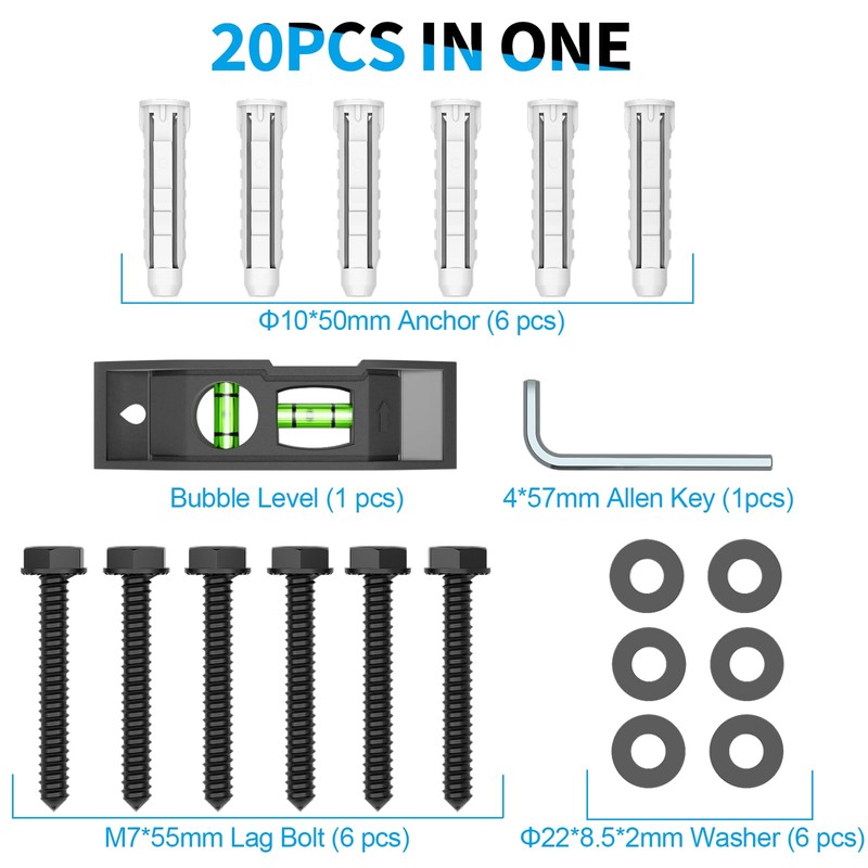 HOME VISION Lag Bolt Kit for TV Wall Mount, Including