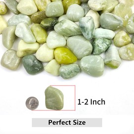 YISZM 5lbs Pebbles for Indoor Plants, 1-2 Inch Jade High Polished River Rocks Outdoor Decorative Stones Vase Filler Fish Tank Aquariums Landscaping Garden Outdoor and Indoor DIY