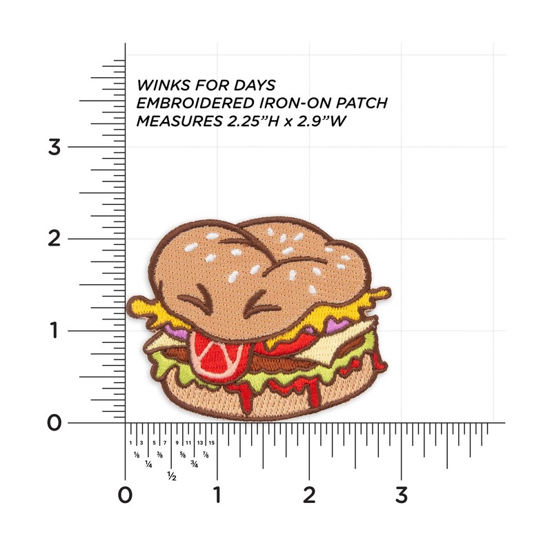 Winks For Days Burger Boi Embroidered Iron-On Patch