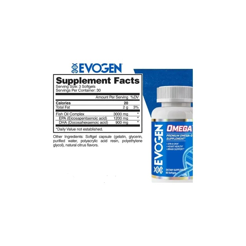 Suplemento En Cápsulas Evogen Omega En Frasco De 400g