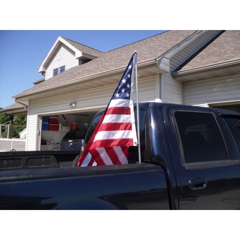 iJDMTOY Universal Fit Inside Truck Bed Mount Single Flag Pole