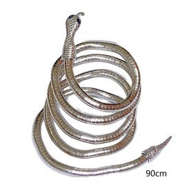 Prosy Geometric Round Snake Choker Necklace Chain and Bracelets Random Bend Necklaces Hand Chains Punk Adjustable Jewellery for Women and Girls, Metal