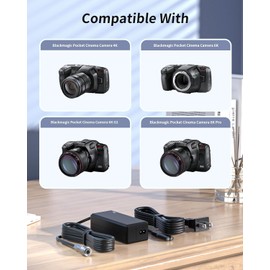 FGIEU Camera Charger Compatible with Blackmagic Pocket 4K, 6K, 6K Pro, 6K G2, BMPCC 4K 6K Pro G2 Cinema Camera Replacement Blackmagic Camera 4K 6K Power Adapter.