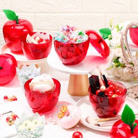 Lallisa 50 Pack 5.9 x 4.3 Inch Large Apple Container Wedding Apple Container Gifts Bulk Back to School Candy Holder Snow Party Apple Decorations for Wedding Party Favor (Apple)