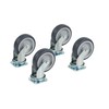 4 x Swivel Castors with Back Hole - 100mm -