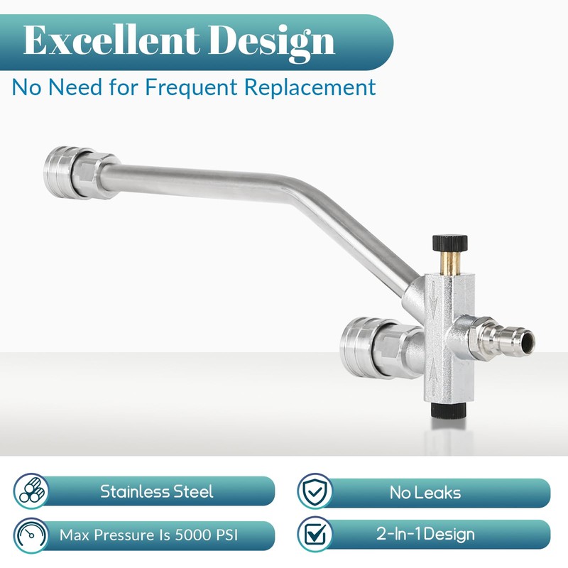 BESHED Dual Connector Pressure Washer Wand for Foam Cannon, Dual-Connector