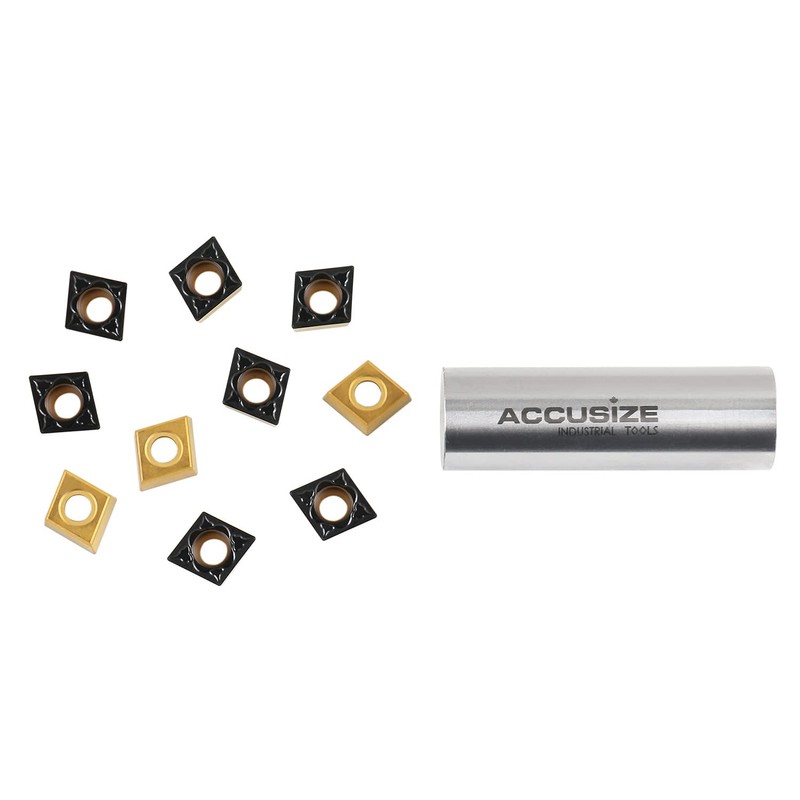 Accusize Industrial Tools Ccmt32.51-Md Cvd Insertos de carburo recubiertos Cvd,