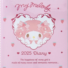 Sanrio 455121 B6 Diary (Large-Ruled Type), My Melody 2025 Planner (Begins October 2024), Planned Sticker, Bookmark Included