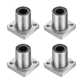 QUARKZMAN LMK10UU Linear Ball Bearing 10 mm Bore 19 mm Outer Diameter 29 mm Length Square Flange Steel Cage for CNC Machine 3D Printer