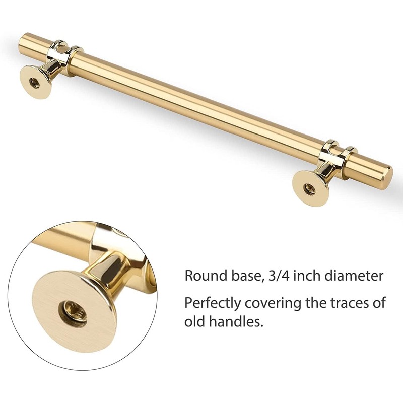Haliwu 10 Pack Gold Cabinet Handles, Brushed Brass Cabinet Pulls