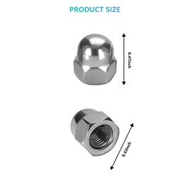 Aootf License Plate Retainer Nuts/Screws Compatible with Volvo OEM 968458 and Other Vehicle- Chrome Tall Dome Stainless Steel 18-8 (304) Car Plate Bolts Caps - 8 PCS