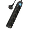 Electraline 62267 Power Strip 5-Way with Switch, Cable 1.5 m