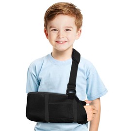 Haosie Kids Sling for Broken Arm, Arm Sling Kids with Waist Strap, Padded Children Support Shoulder Immobilizer for Broken Elbow, Left or Right