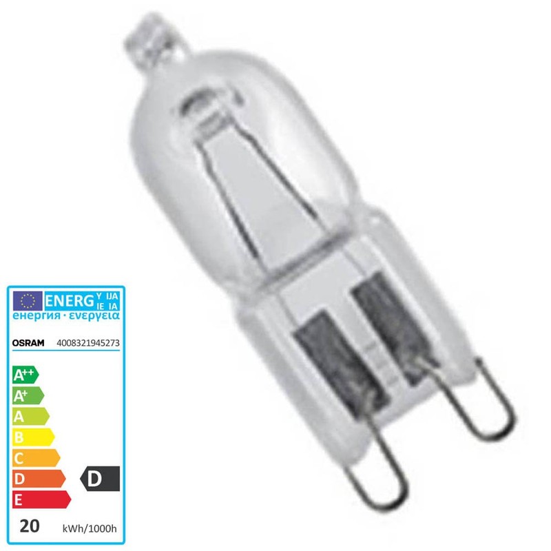 OSRAM Halogen-pin-Base/HALOPIN /G9-Socket/dimmable / 20 Watt - 25 Watt Replacement/warmwhite