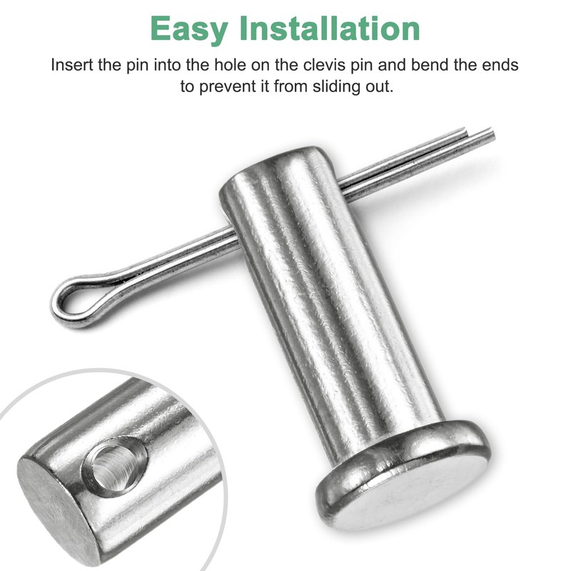 M METERXITY 2-Pack Single Hole Clevis Pins, M10 x 120mm