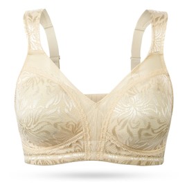 WingsLove - Brasier sin Alambre para Mujer, Cobertura Completa, no Acolchado, Correa de Comodidad,Minimizador(Desnudo,48H)