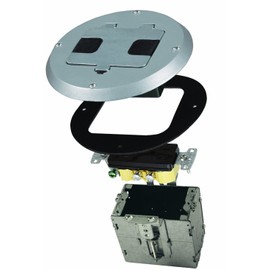 Hubbell-Raco 6239SS Round Stainless Steel Floor Box Kit for Wood Floors