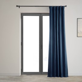 HPD Half Price Drapes Blackout Curtains for Bedroom & Living Room 50 X 84 Solid Cotton, PRCT-BO10B-84 (1 Panel) Dark Blue