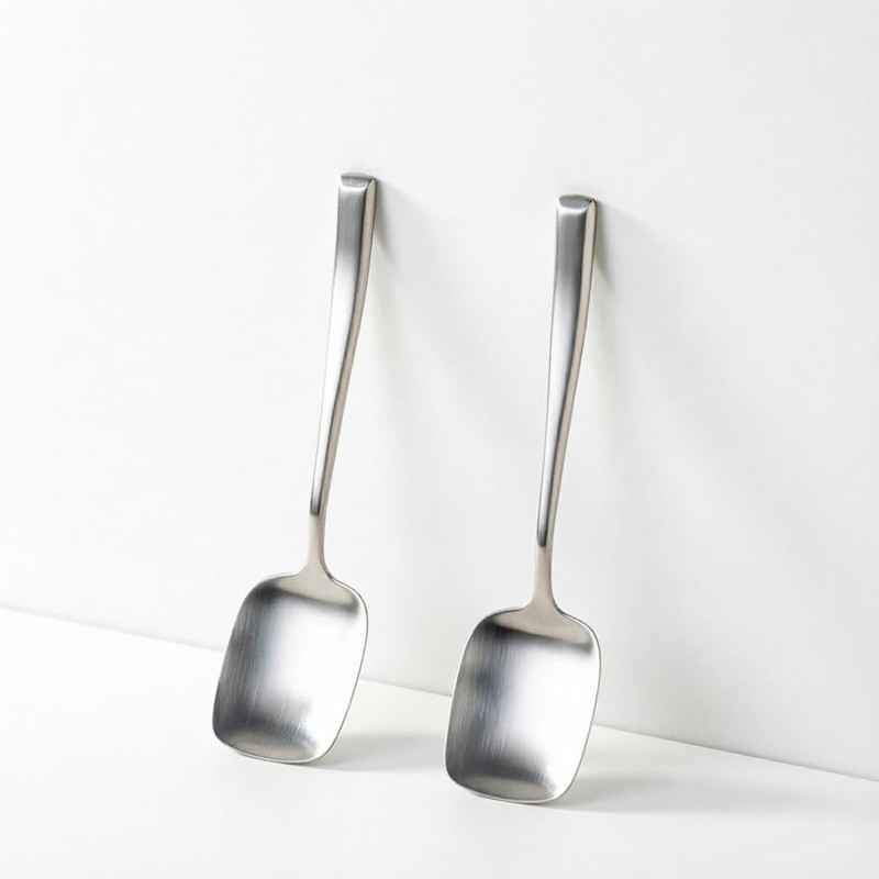 Square Head Serving Spoons – Heavy Duty 18/10 Stainless Steel,