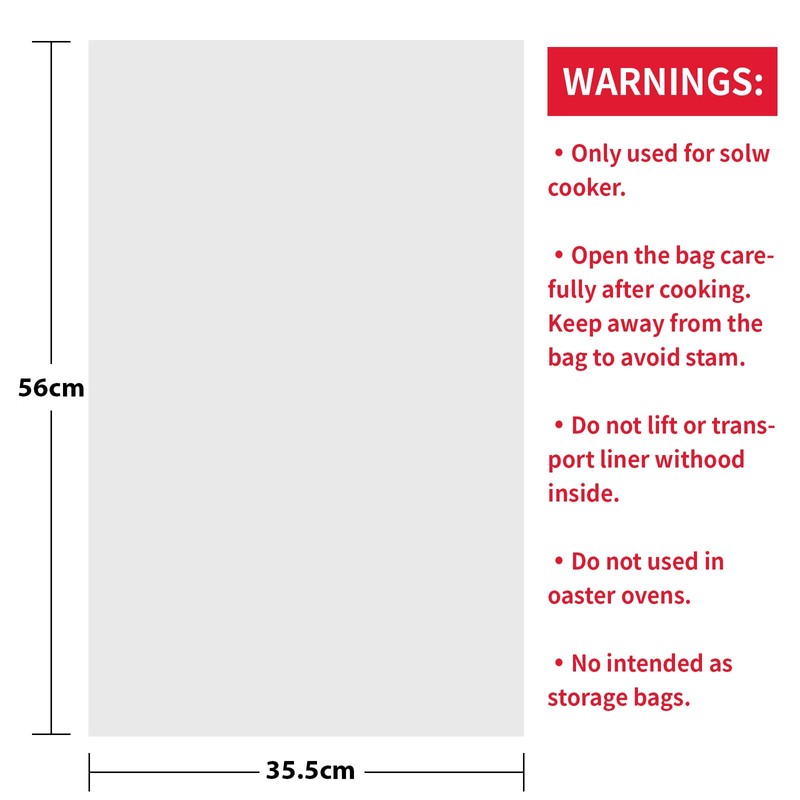 Disposable Slow Cooker Liners and Cooking Bags, Extra Large Size,