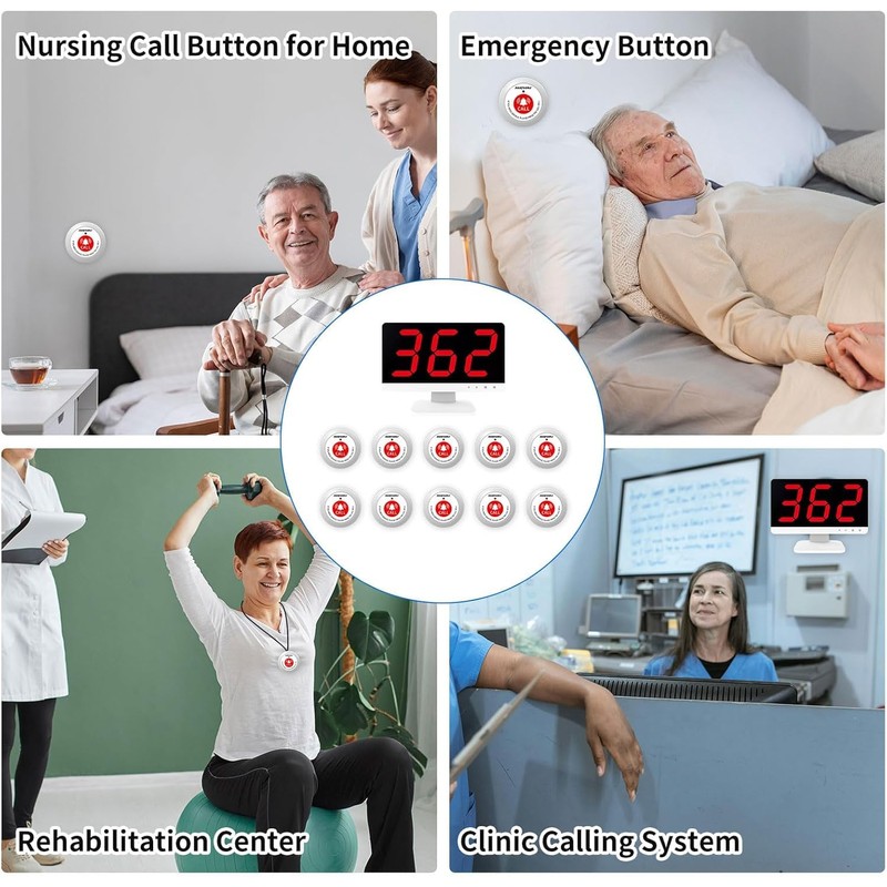 SavvyMate Emergency Call Buttons with 15 Alert Call Buttons -1000FT,