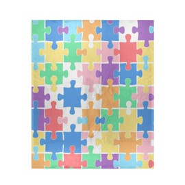 Blueangle Jigsaw Puzzle Throw Blanket Super Soft & Warm, 50x60 Inches Lightweight All Season Cozy Snuggle Blanket for Bed Sofa Couch, Easy Care