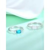 Vesitim Dainty Baguette Wedding Band Sterling Silver Emerald-Cut Created White