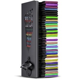 2 in 1 Metal Can Cooler Holder with Bottle Opener - Wall Mount, Compatible with Standard Can Cooler, Beer Sleeves Organizer and Dispenser for Home Family Bar (16 in)