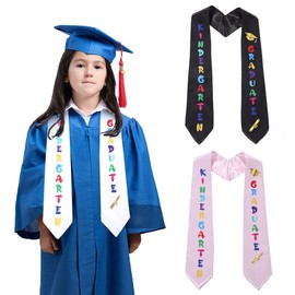 2024 Children's Preschool Graduation Stole Sash,Unisex Colorful Printed Satin for Boys Girls Kindergarten Events Graduation Ceremony Party Favor Gift Photo Props School Class Decor Celebrations，Belts