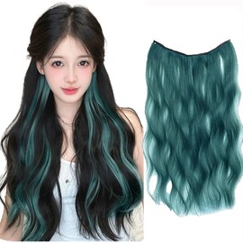 VEVE & MIKI Hair Extension, Fluffy Curly Hair Extension, Long, 19.7 inches (50 cm), Easy to Install, Straight, Smooth Color, Festival, Gradient, One Touch, Partial Wig, Point Wig, Dance, Hair