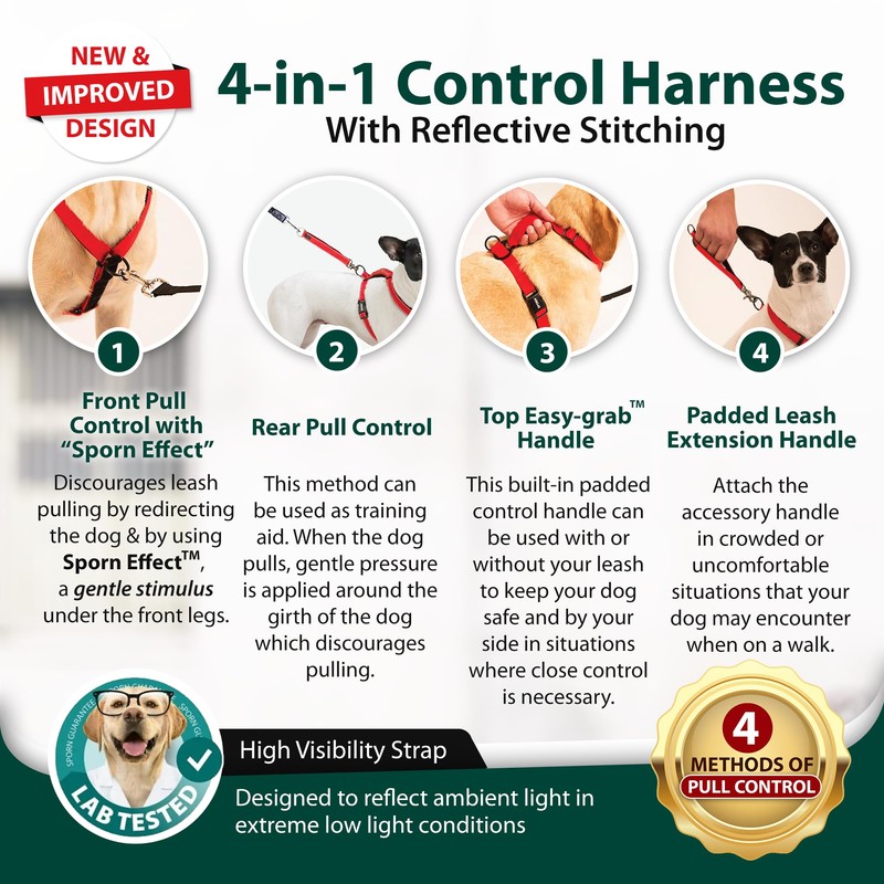 Sporn Ultimate Control Dog Harness Black Medium