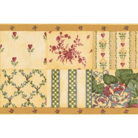 Flowers Vintage Pink Variety Floral Design Wallpaper Border for Kitchen Bathroom Living Room, Roll 15' x 7''