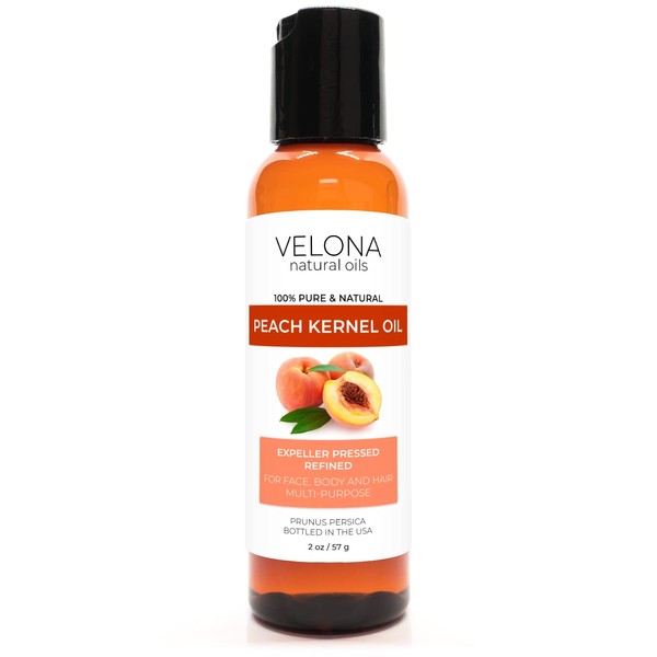 velona Peach Kernel Oil 2 oz | 100% Pure and Natural Carrier Oil | Refined, Cold pressed | Cooking, Skin, Hair, Body & Face Moisturizing | Use Today - Enjoy Results
