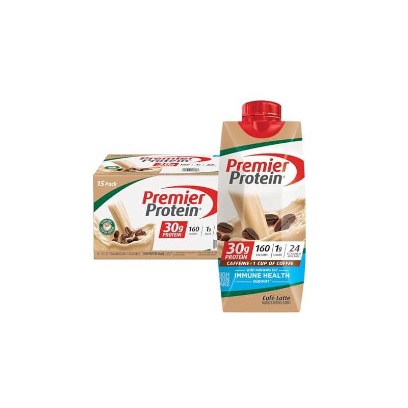 Premier Protein Batido alto en proteínas, café latte, 11 onzas