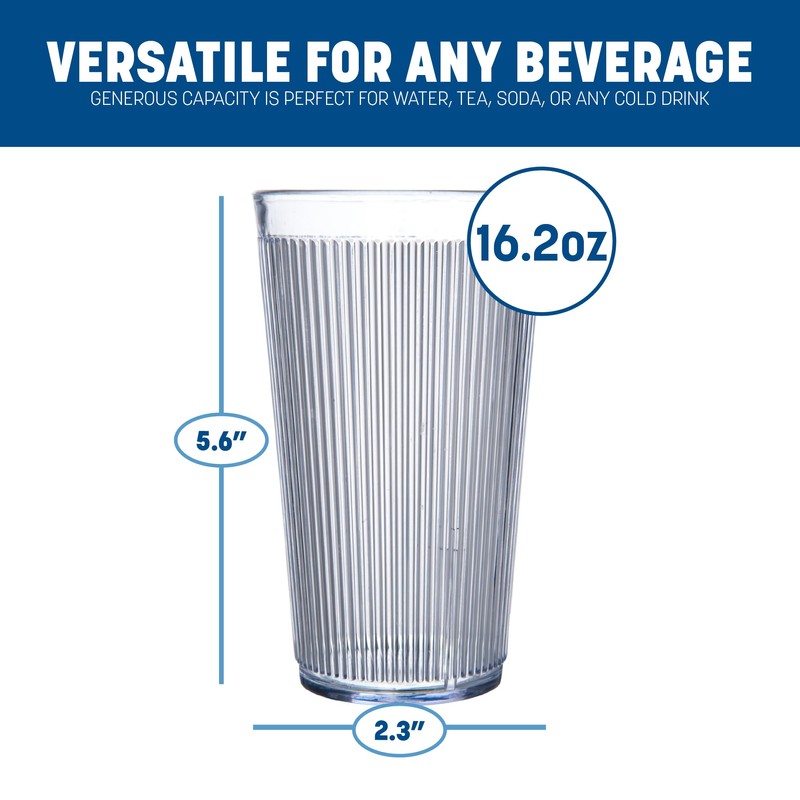 Carlisle FoodService Products Crystalon Stack-All Stackable Tumbler Plastic Tumbler with